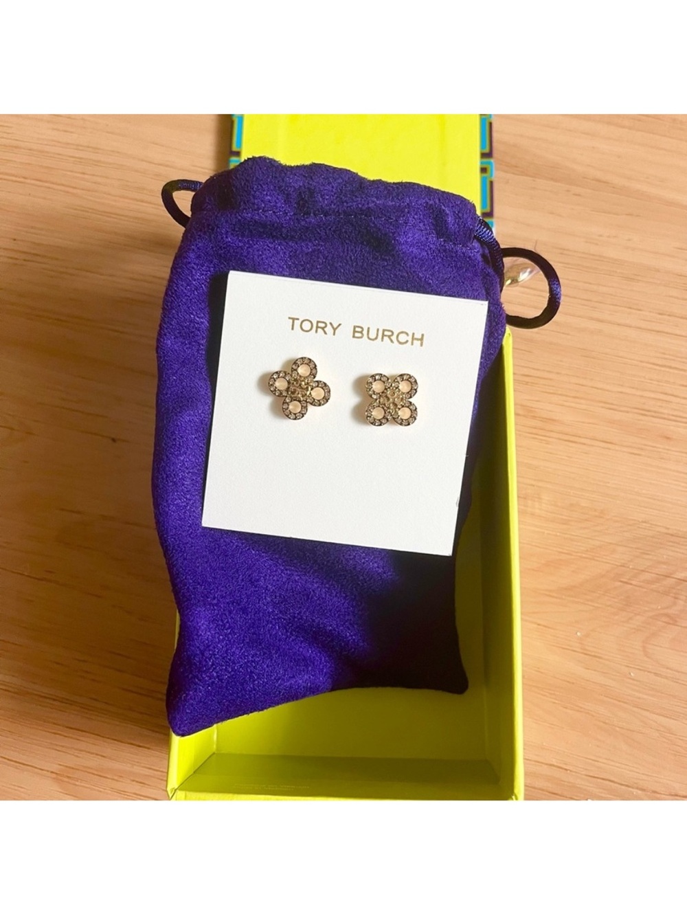 Tory Burch Britten Pave Cut
Out Stud Earring